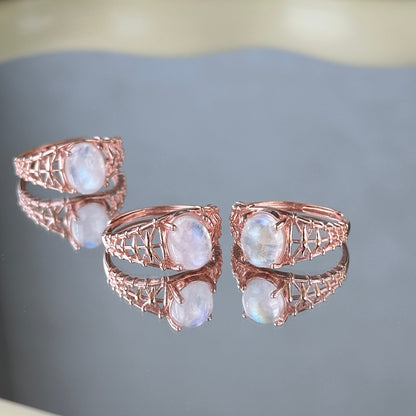 Moonstone S925 Ring Rose Gold