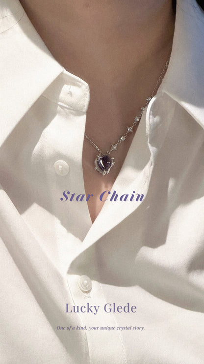 Star Chain Amethyst Necklace