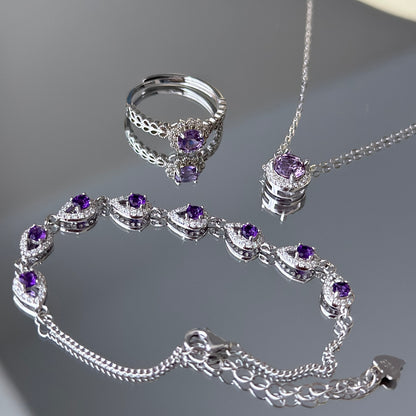 Natural Amethyst Jewelry Set