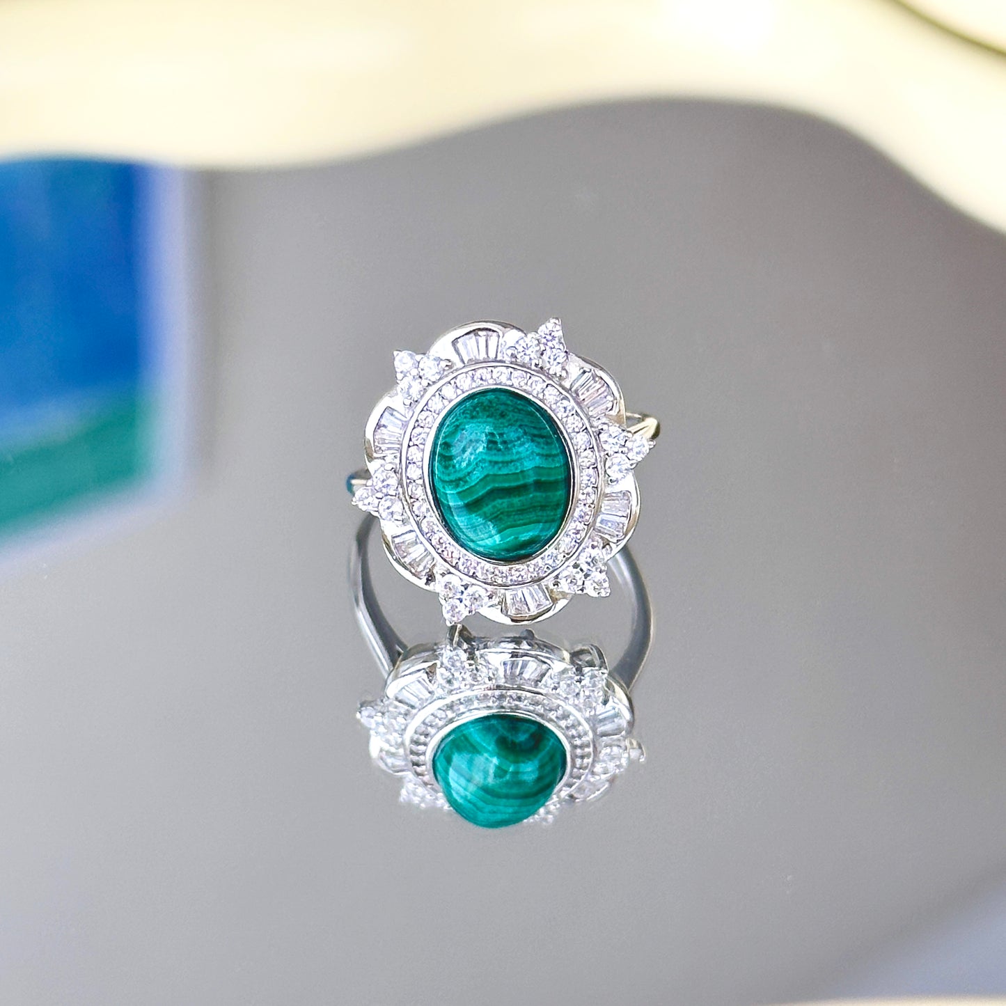 Sun Malachite S925 Ring