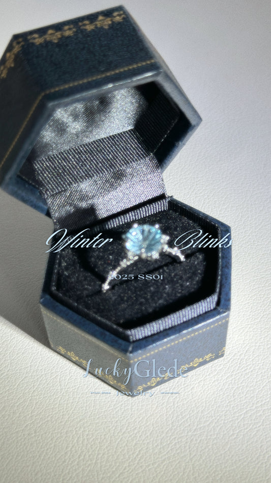 Fireworks Flash Blue Topaz S925 Ring