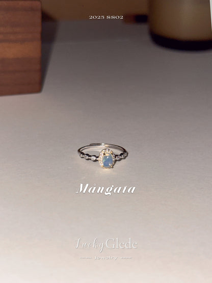 Natural Opal Stone Silver Ring