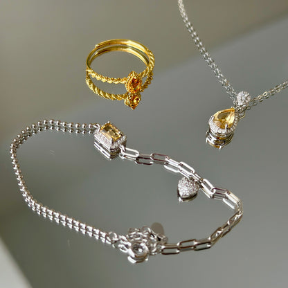 Natural Citrine Jewelry Set