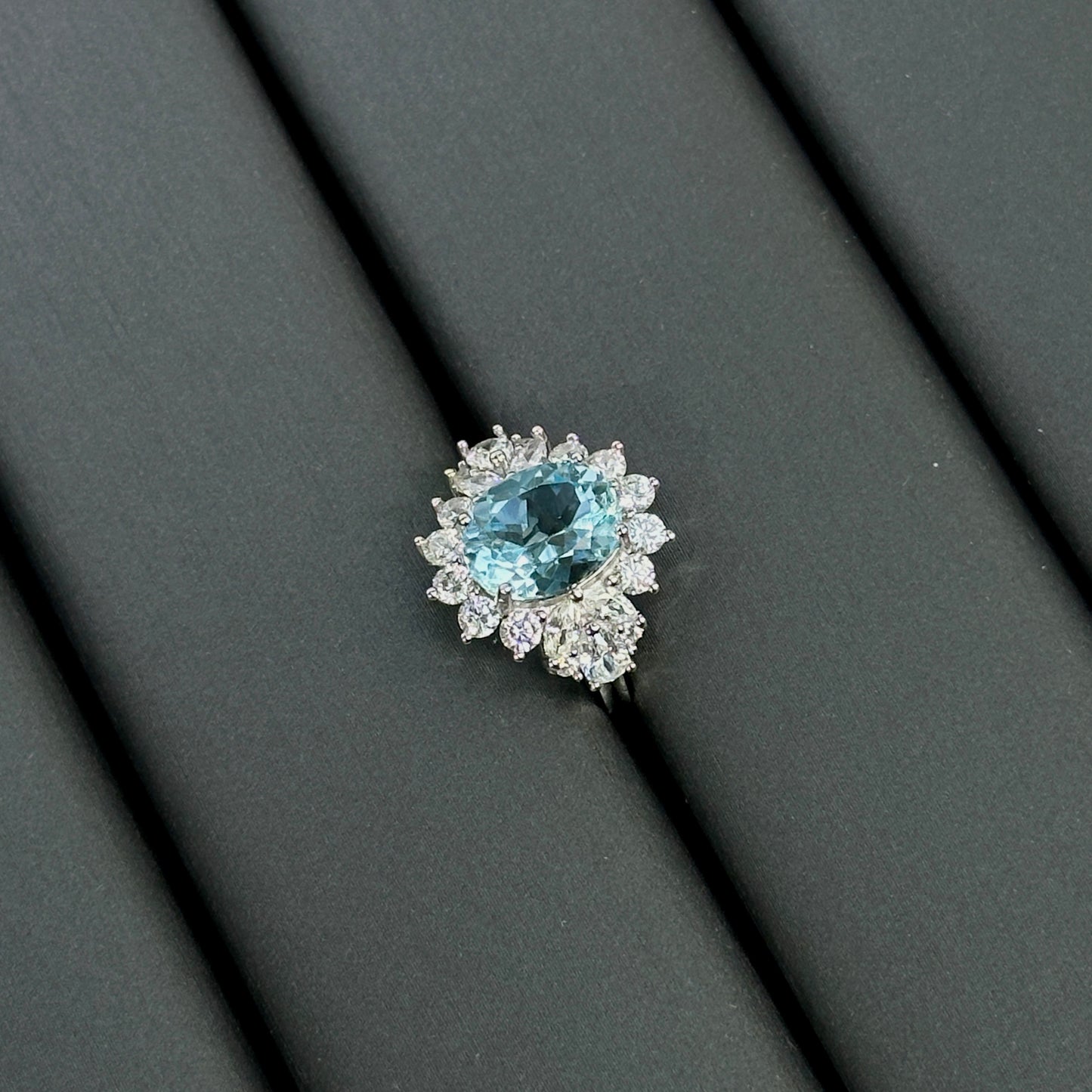 Midnight Bloom Blue Topaz S925 Ring