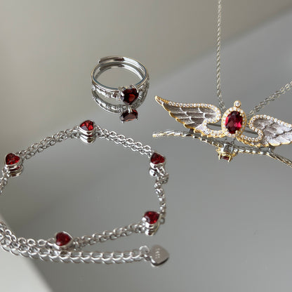 Natural Garnet Jewelry Set