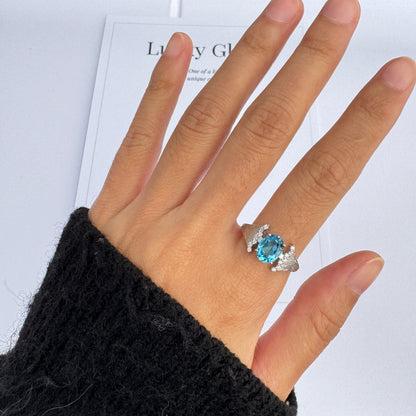 Mermaid Glow Blue Topaz S925 Ring