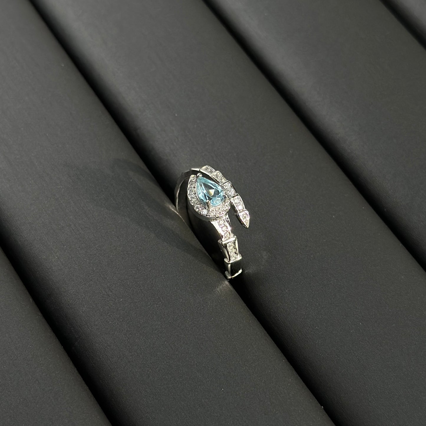 Serpent's Wisdom Blue Topaz S925 Ring