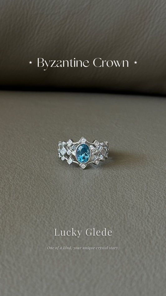 Vintage Charm Blue Topaz S925 Ring