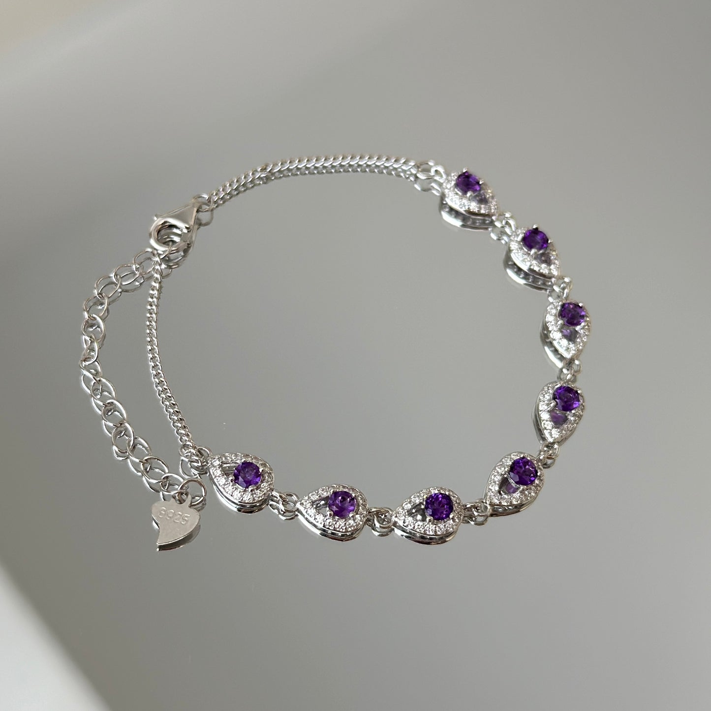 Lock & Lock: Natural Amethyst Silver Bracelet