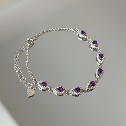 Lock & Lock: Natural Amethyst Silver Bracelet