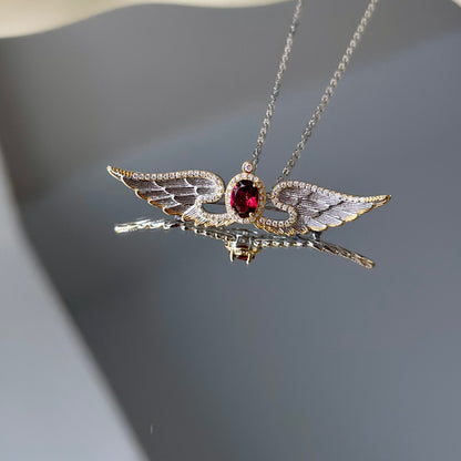 Wings of Liberty Versatile Brooch/Necklace-Garnet