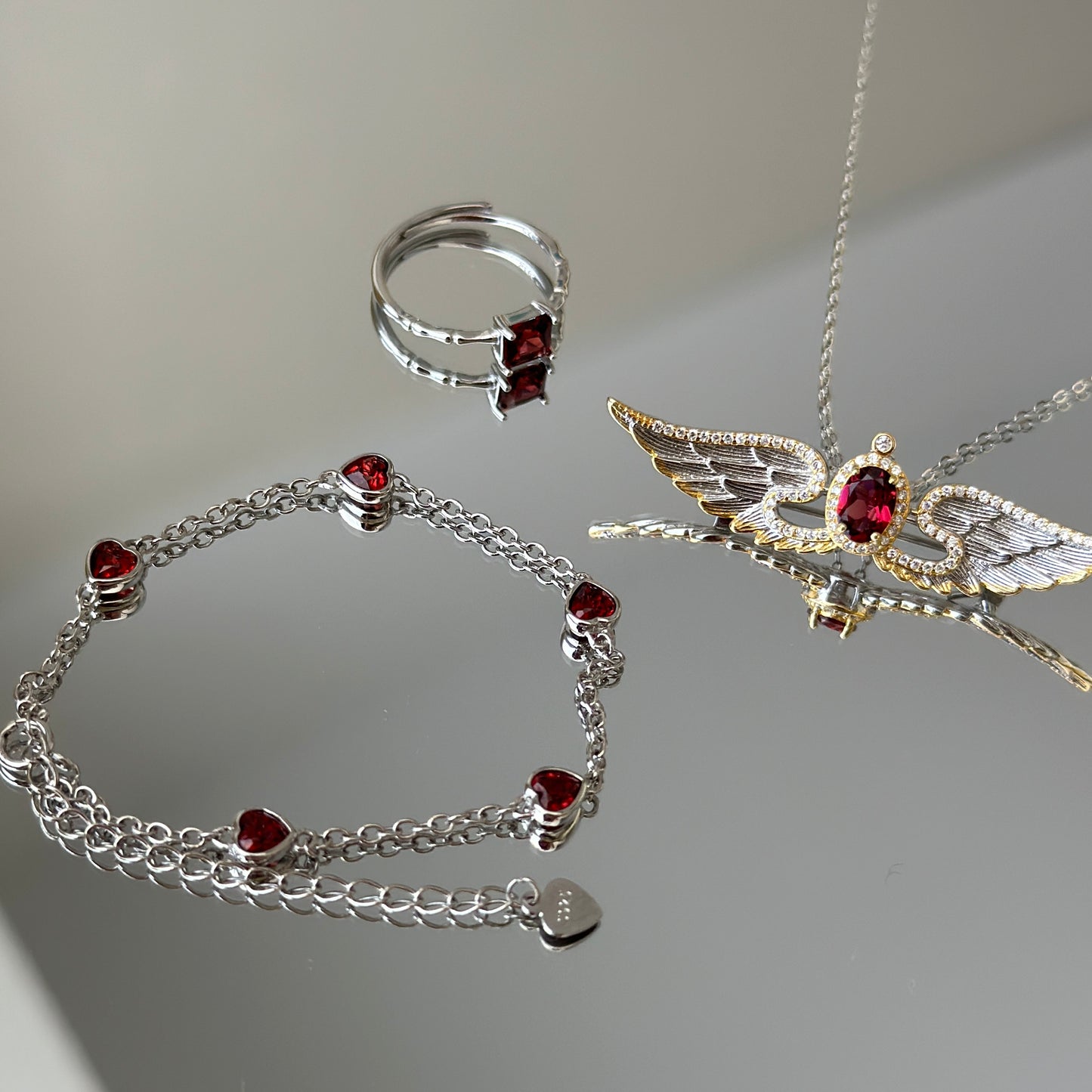 Natural Garnet Jewelry Set