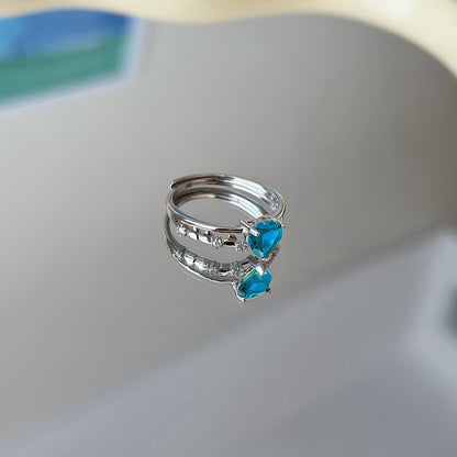 Heart Blue Topaz S925 Ring