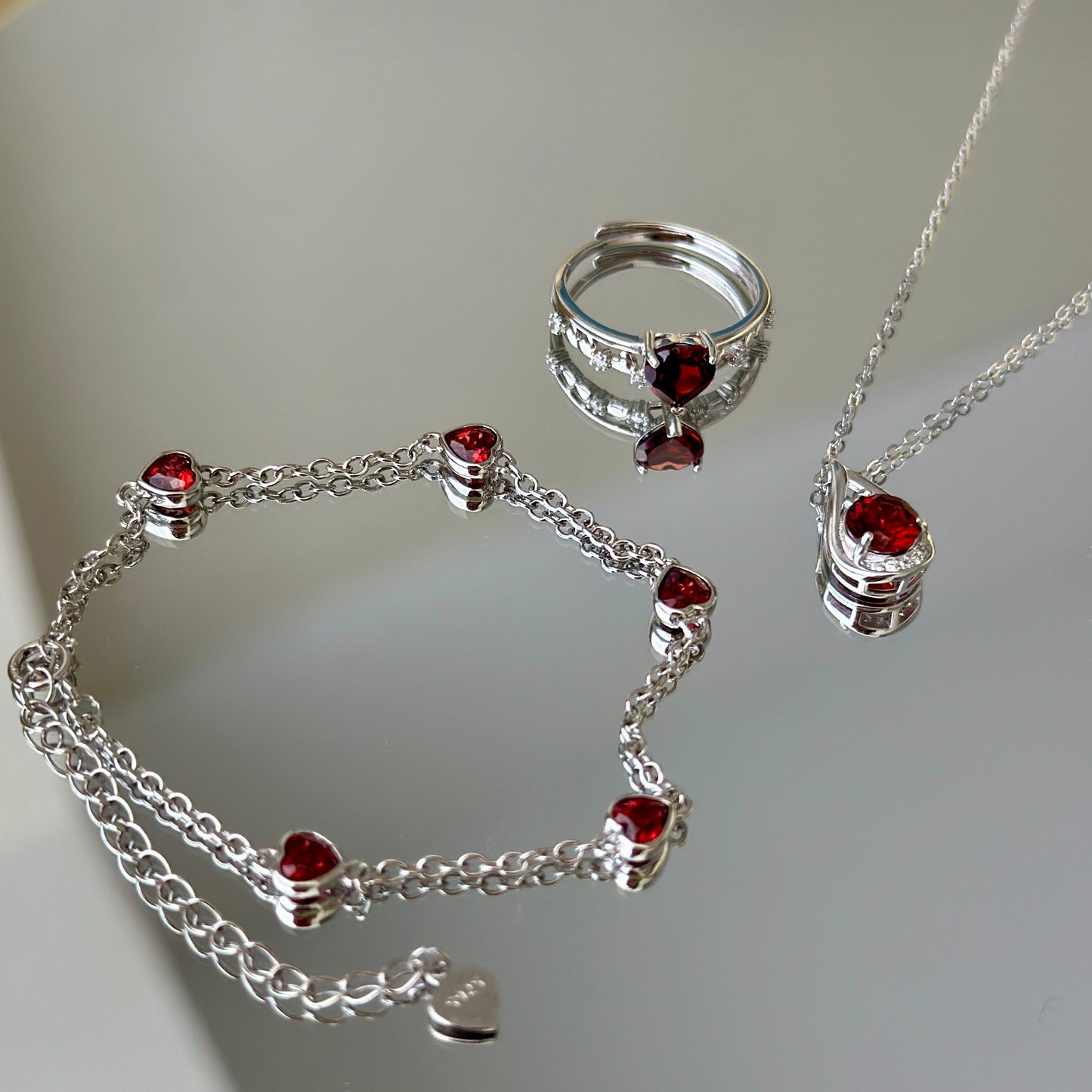 Natural Garnet Jewelry Set