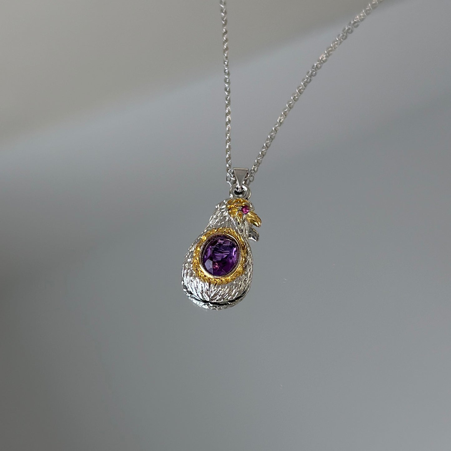 Lucky Eagle: Natural Amethyst Necklace