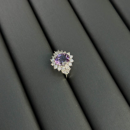 Midnight Bloom Amethyst S925 Ring