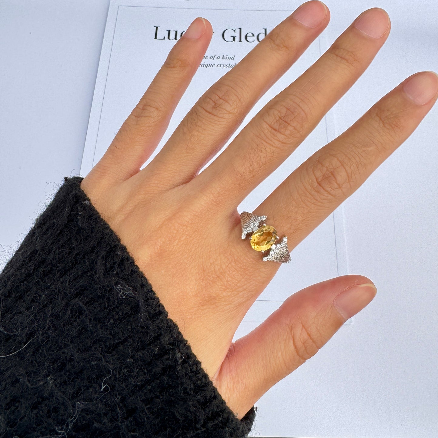 Mermaid Glow Citrine S925 Ring