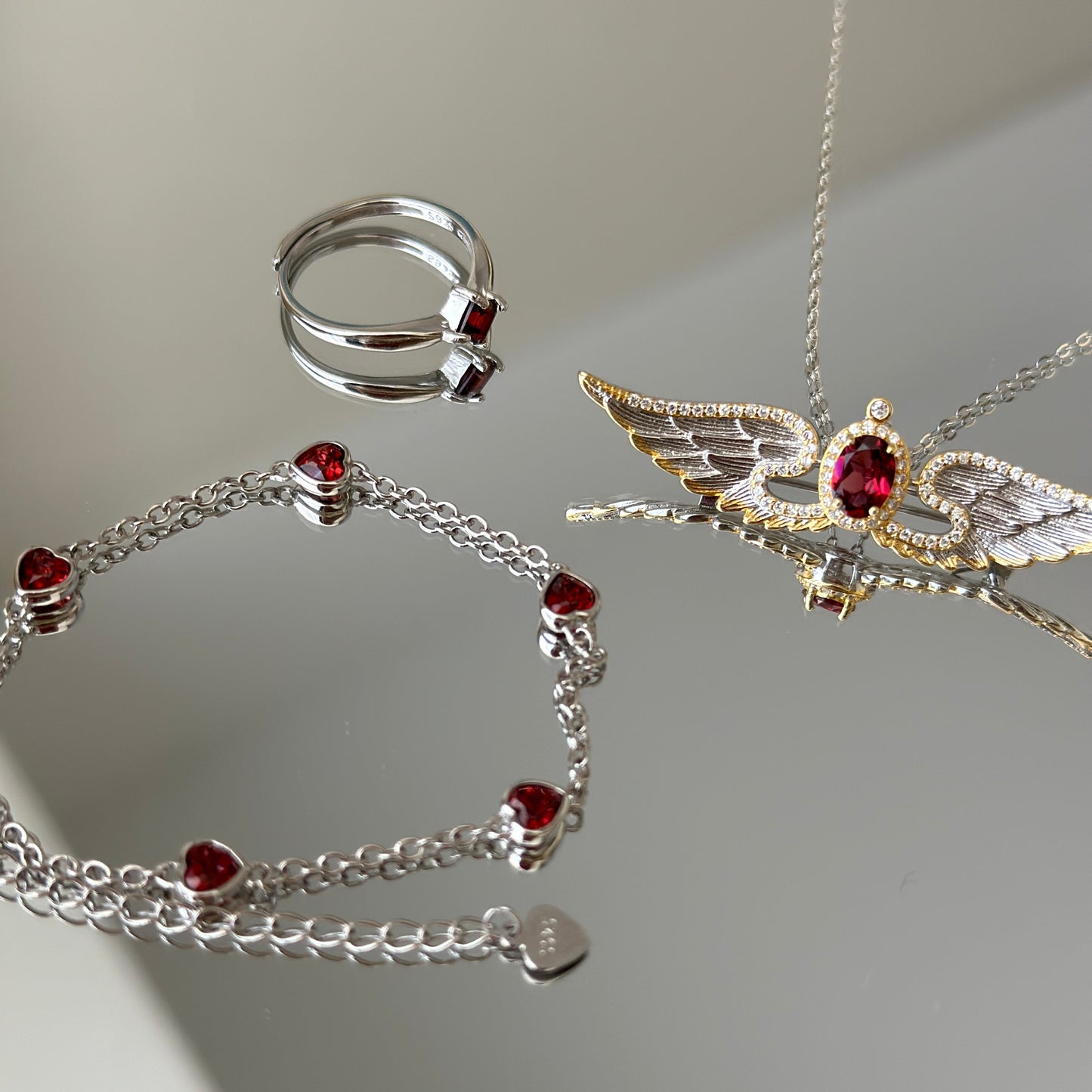 Natural Garnet Jewelry Set