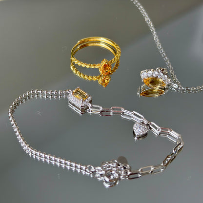 Natural Citrine Jewelry Set