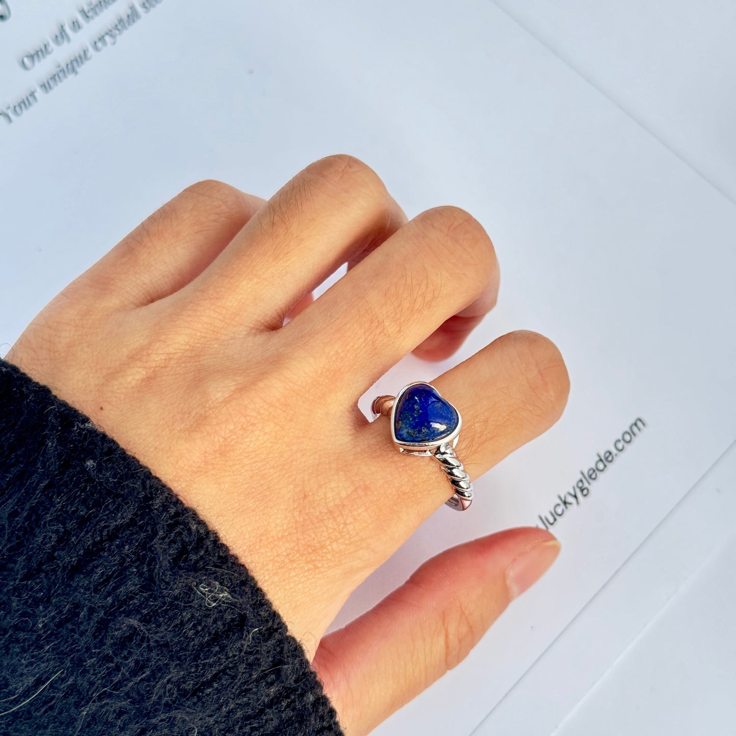 Heart Lapis Lazuli S925 Ring