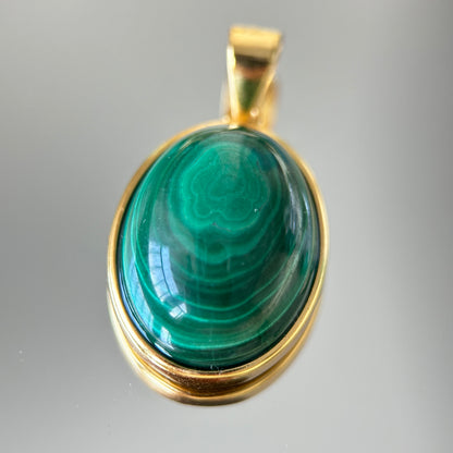 Classic Malachite S925 Necklace Golden Color