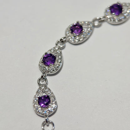 Lock & Lock: Natural Amethyst Silver Bracelet