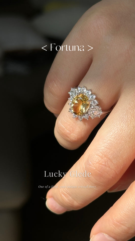 Midnight Bloom Citrine S925 Ring