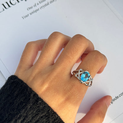 Eternal Glow Blue Topaz S925 Ring