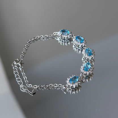 Natural Blue Topaz Jewelry Set