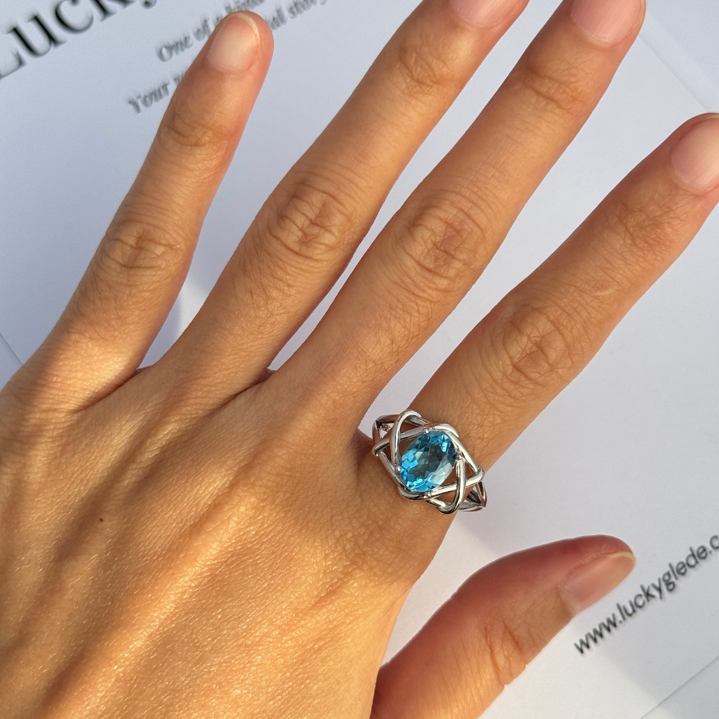 Eternal Glow Blue Topaz S925 Ring