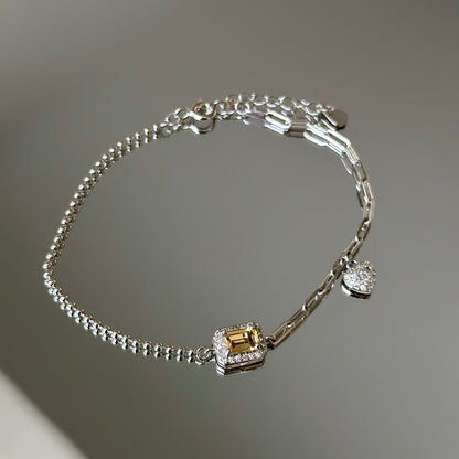 Natural Citrine Silver Bracelet