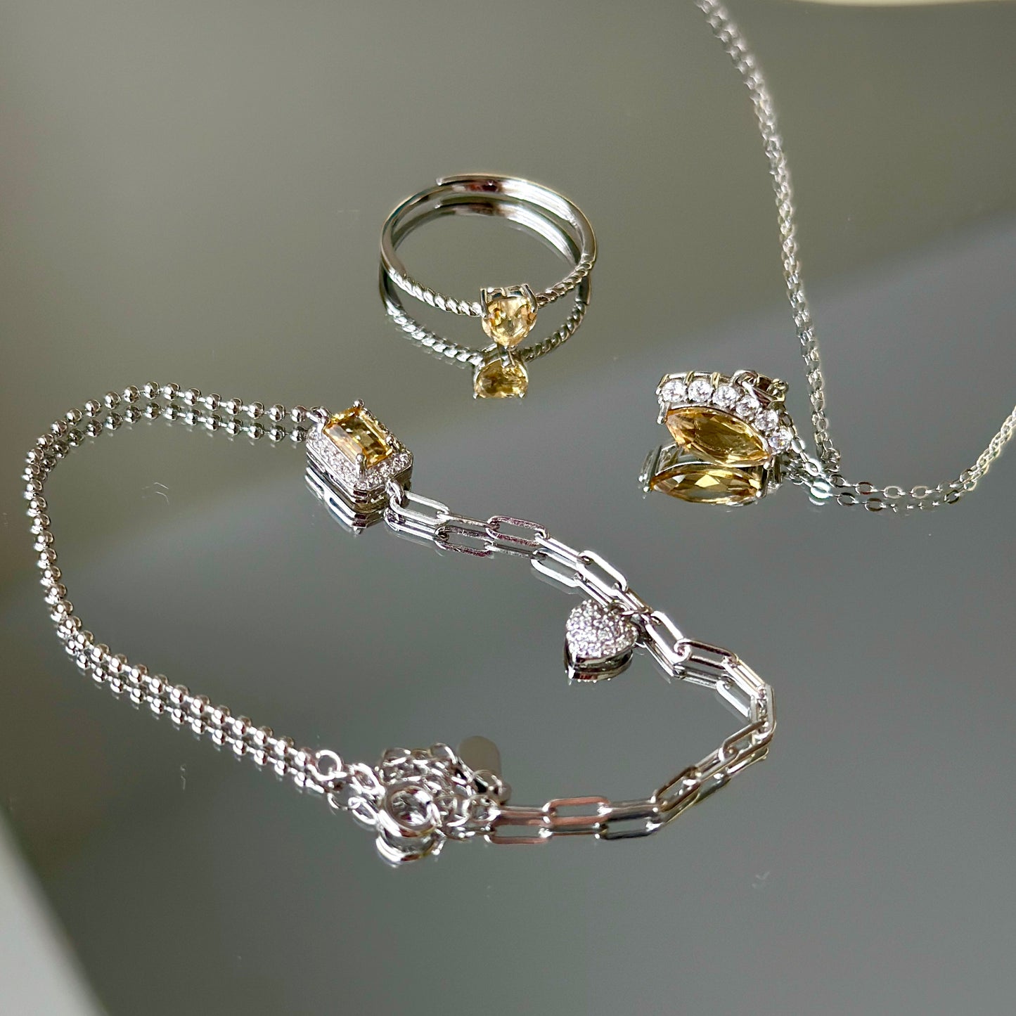 Natural Citrine Jewelry Set