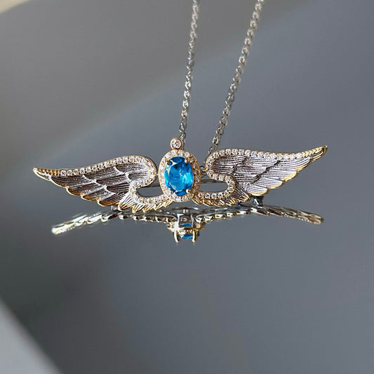 Wings of Liberty Versatile Brooch/Necklace-Topaz