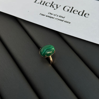 Basic Rose Gold Malachite S925 Ring