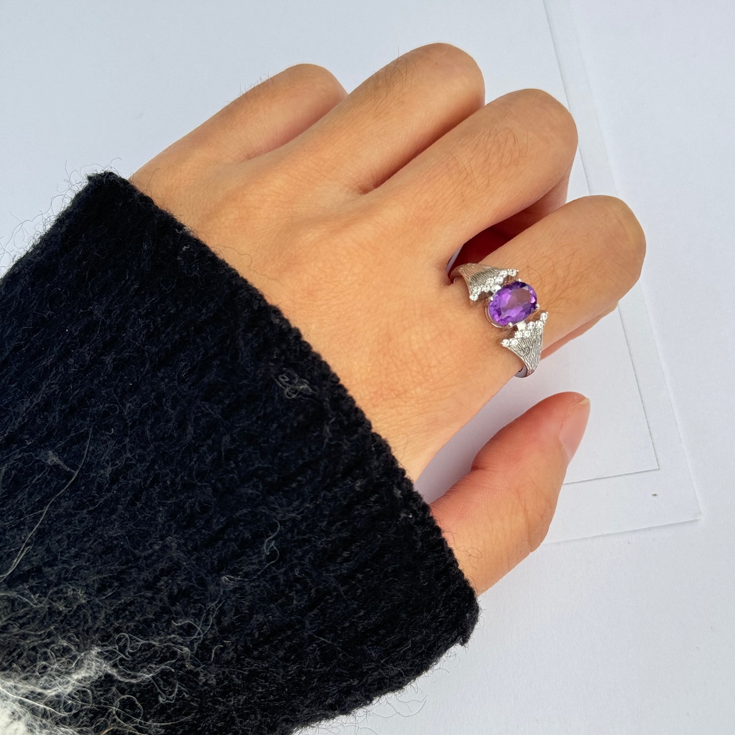 Mermaid Glow Amethyst S925 Ring