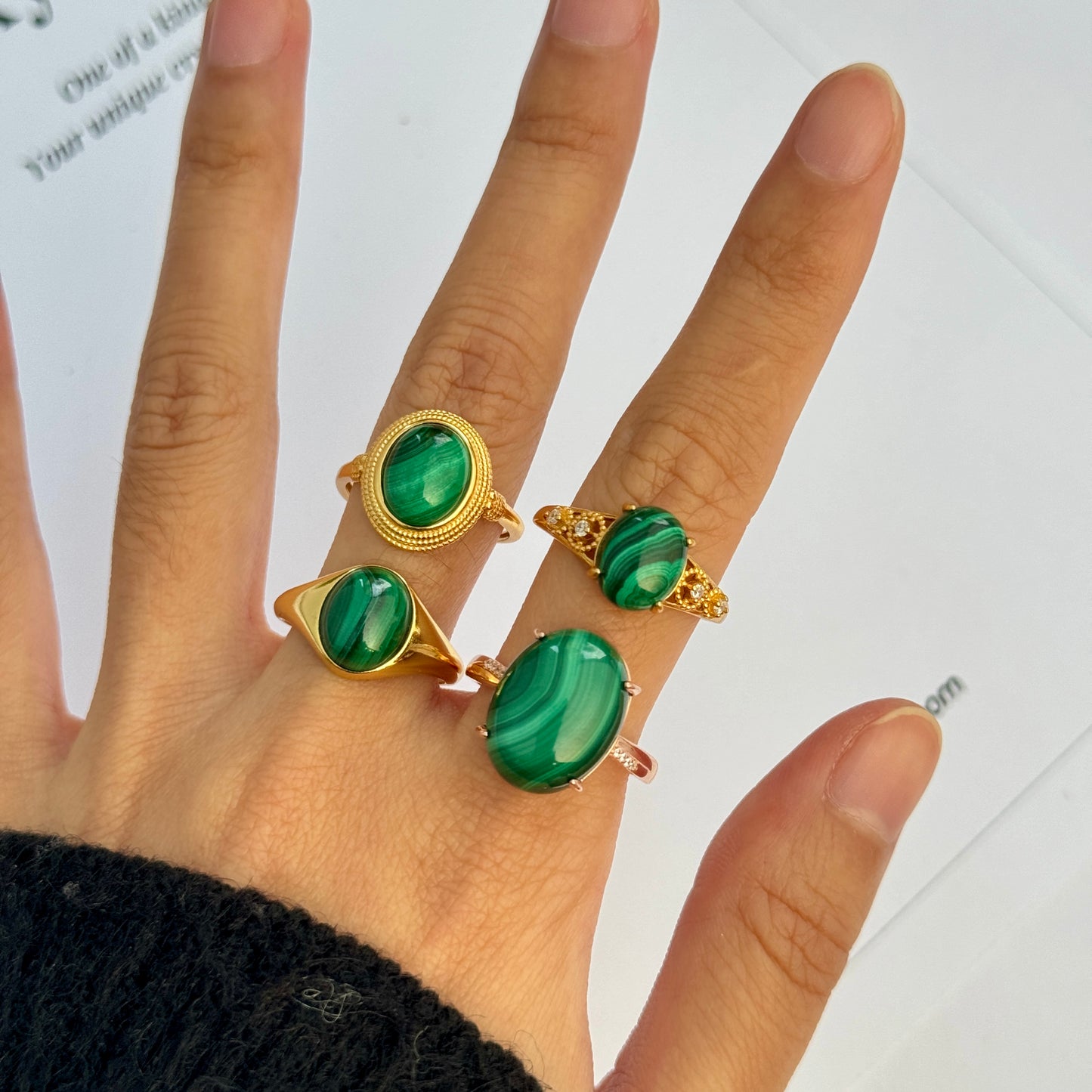 Elegant Malachite S925 Ring