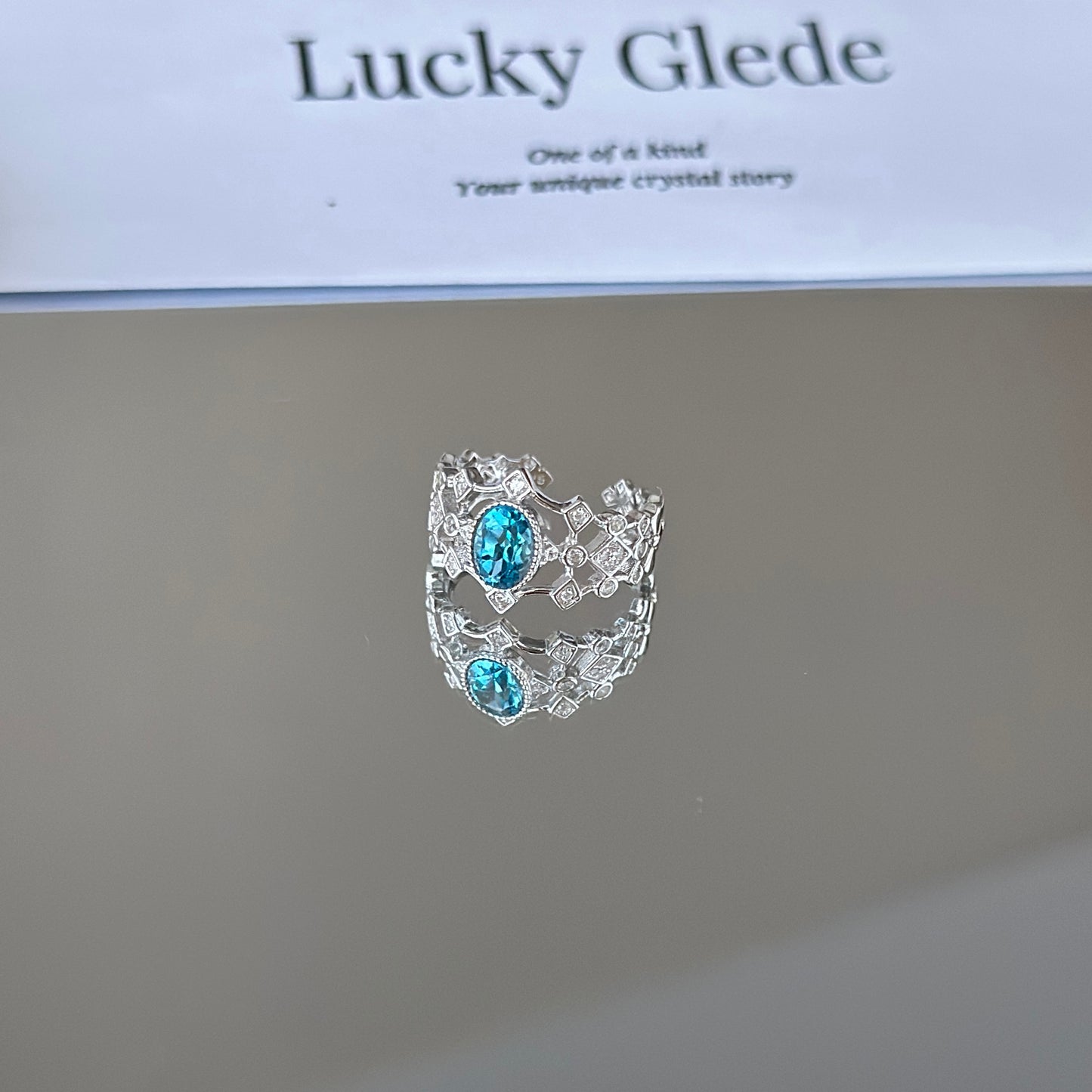 Vintage Charm Blue Topaz S925 Ring