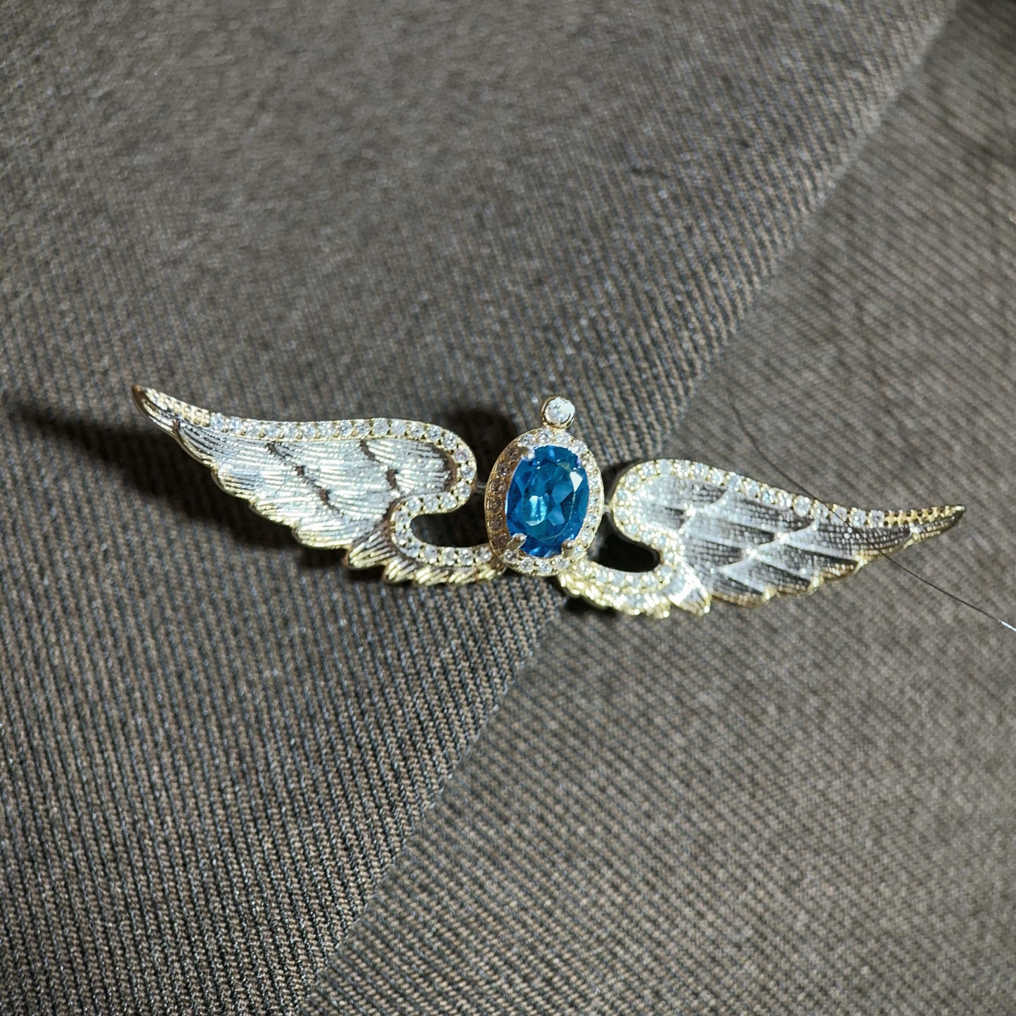 Wings of Liberty Versatile Brooch/Necklace-Topaz