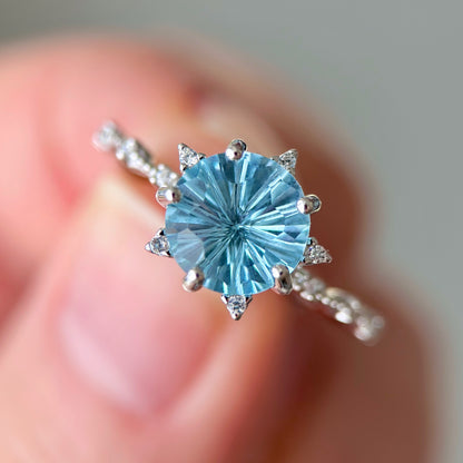 Fireworks Flash Blue Topaz S925 Ring