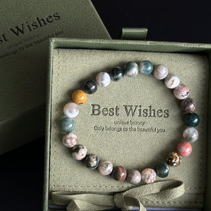 Ocean Jasper Crystal Bracelet[Red]: Energy from the Ocean