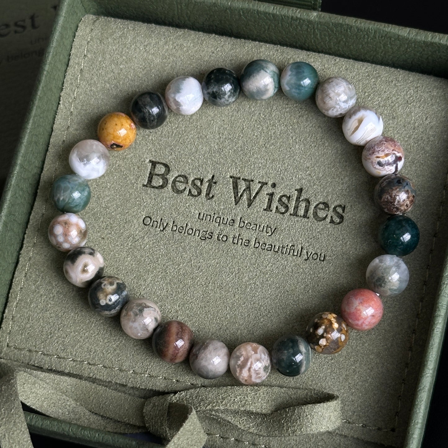 Ocean Jasper Crystal Bracelet[Red]: Energy from the Ocean