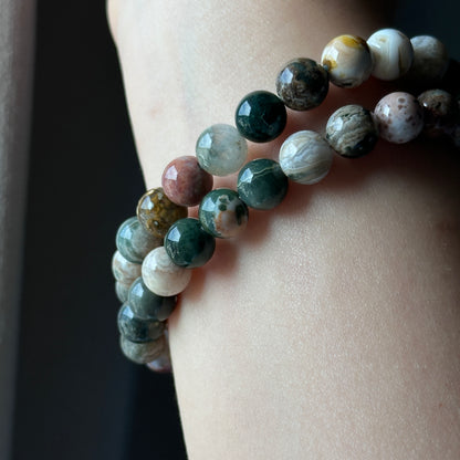 Ocean Jasper Crystal Bracelet[Red]: Energy from the Ocean