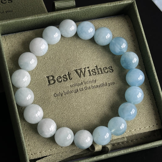 Aquamarine Bracelet [Gradient]: The Gift of The Ocean, The Tranquility of The Soul