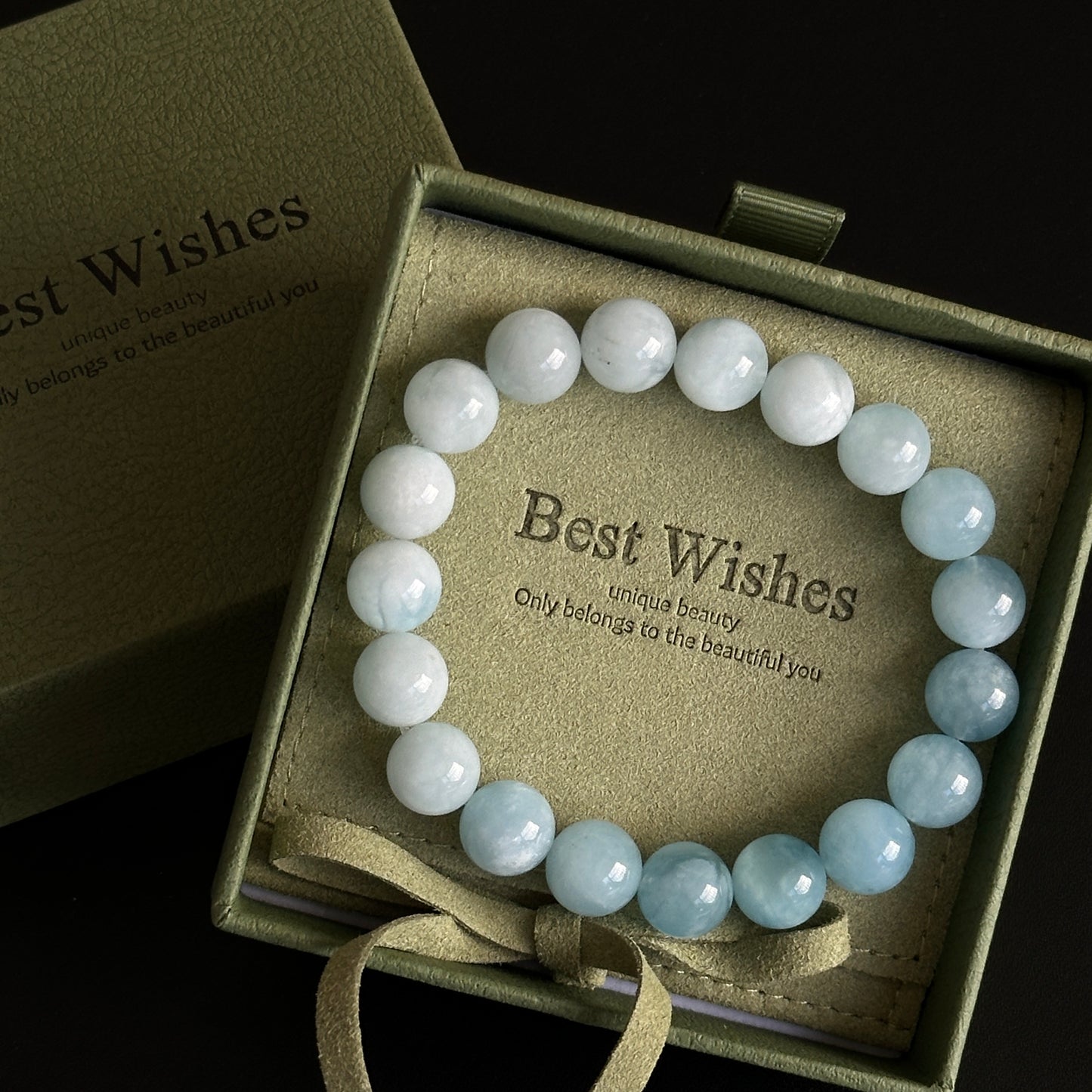 Aquamarine Bracelet [Gradient]: The Gift of The Ocean, The Tranquility of The Soul