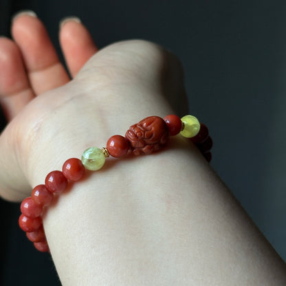 South Red Agate Bracelet: PiXiou With Beeswak