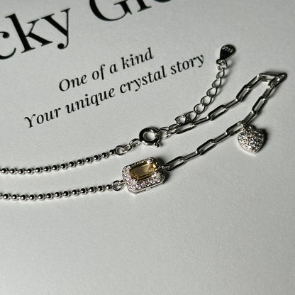 Natural Citrine Silver Bracelet