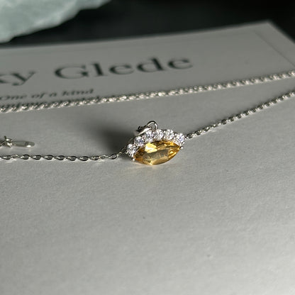 The Eye of Prosperity: Natural Citrine Silver Necklace