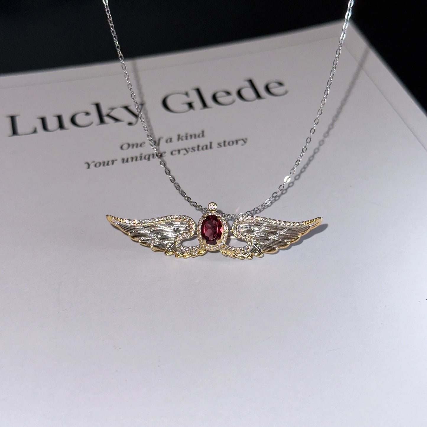 Wings of Liberty Versatile Brooch/Necklace-Garnet