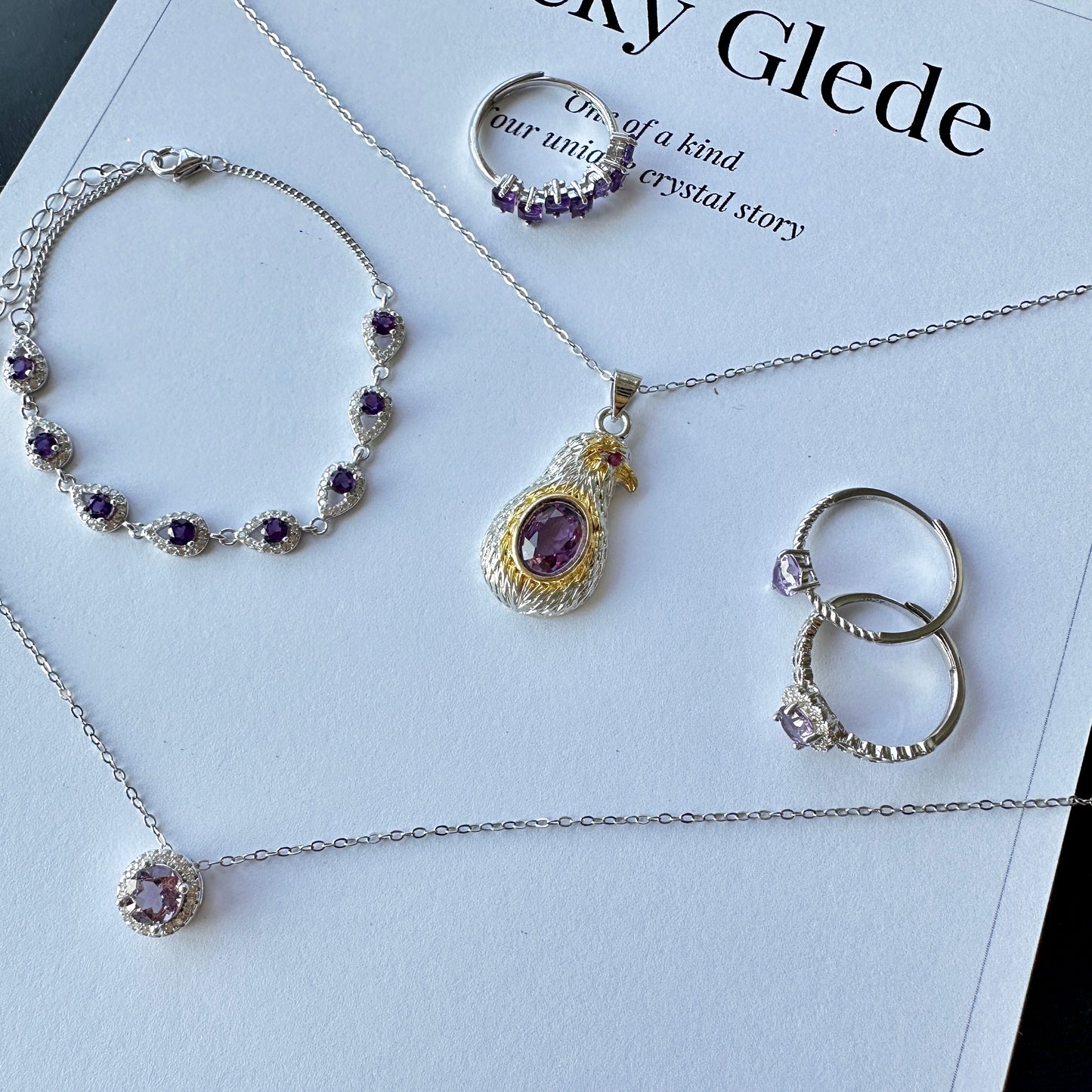 Natural Amethyst Jewelry Set