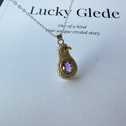 Lucky Eagle: Natural Amethyst Necklace